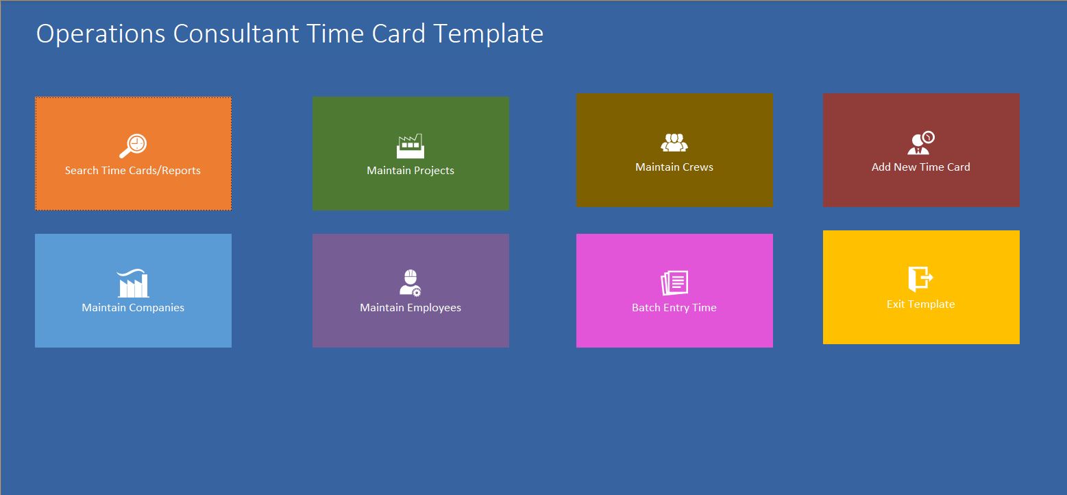 Operations Consultant Time Card Template | Time Card Database
